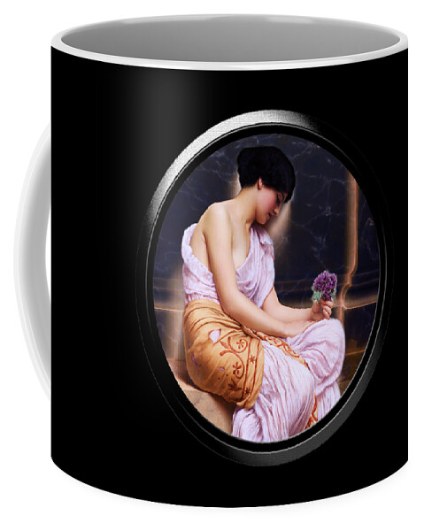 Young Girl Coffee Mug featuring the painting Violets, Sweet Violets by John Godward LM Shift by Rolando Burbon