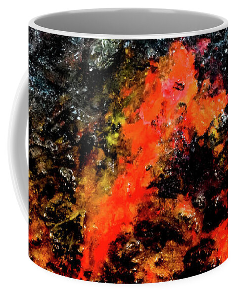 Volcano Coffee Mug featuring the mixed media Volcanic by Patsy Evans - Alchemist Artist