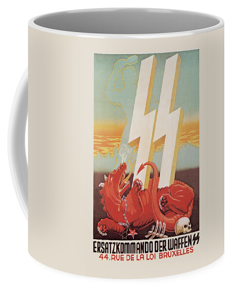 Propaganda Coffee Mug featuring the painting Waffen SS Recruitment by Harald Damsleth