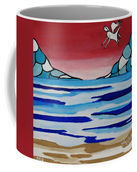  Coffee Mug featuring the painting Waiheke Island Love V by Sandra Marie Adams
