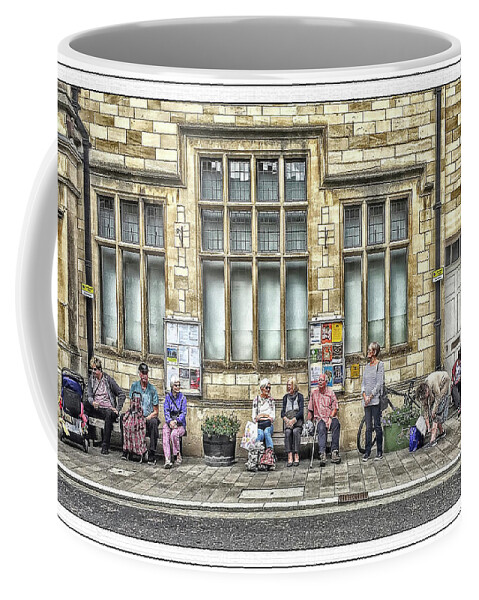 Passengers Coffee Mug featuring the photograph Waiting For The Next Bus by Peggy Dietz