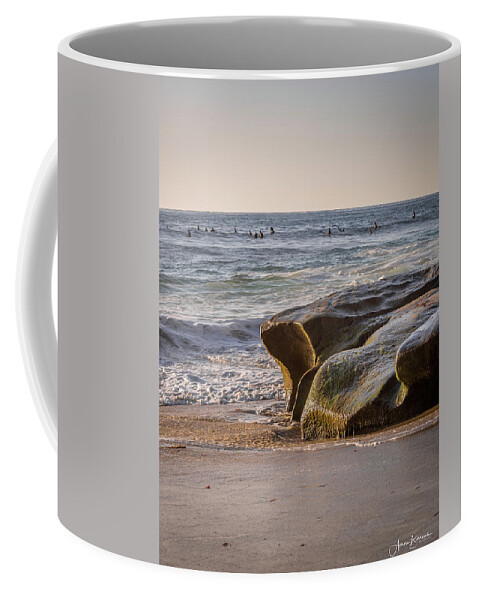 Beach Coffee Mug featuring the photograph Waiting for the Perfect Wave by Aaron Burrows