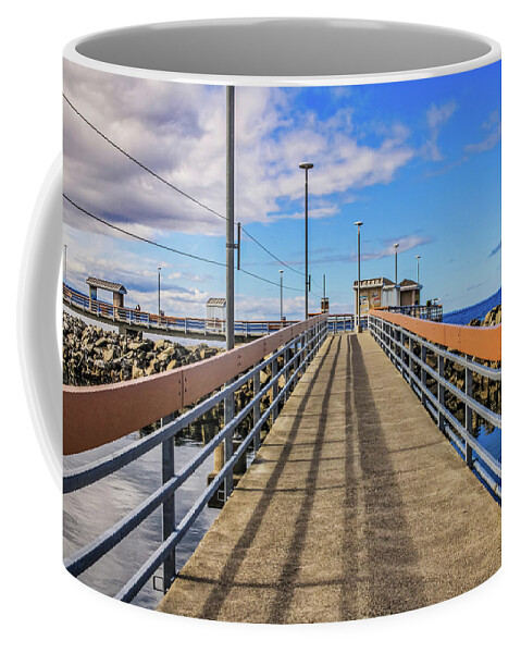 Dock Coffee Mug featuring the photograph Walking on the dock by Anamar Pictures
