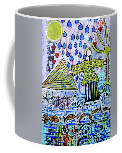 Symbolism Coffee Mug featuring the mixed media Walking on Water by Mimulux Patricia No
