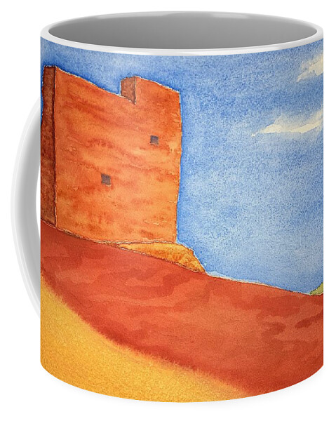Watercolor Coffee Mug featuring the painting Wall of Lore by John Klobucher