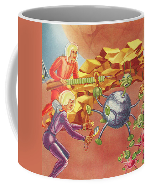 Action Coffee Mug featuring the drawing Warfare by CSA Images