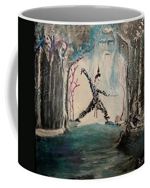 Warrior Coffee Mug featuring the painting Warrior with All Creation by Kicking Bear Productions