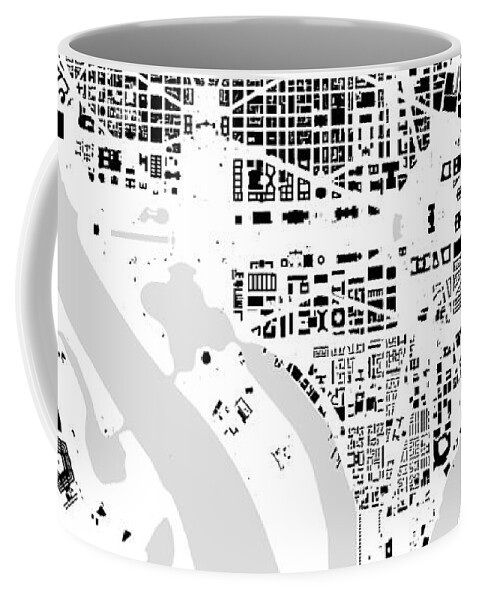 City Coffee Mug featuring the digital art Washington D.C building map by Christian Pauschert