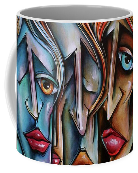Urban Expression Coffee Mug featuring the painting Watch Closely by Michael Lang