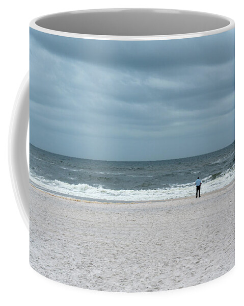 Watching The Waves Coffee Mug featuring the photograph Watching the Waves by Sharon Popek