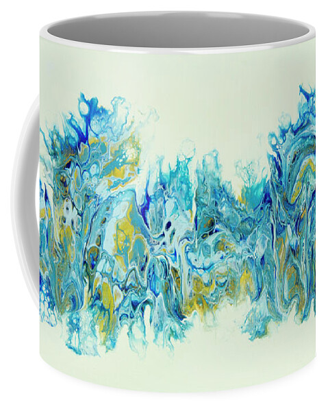 Poured Acrylics Coffee Mug featuring the painting Water Dragon Breath by Lucy Arnold