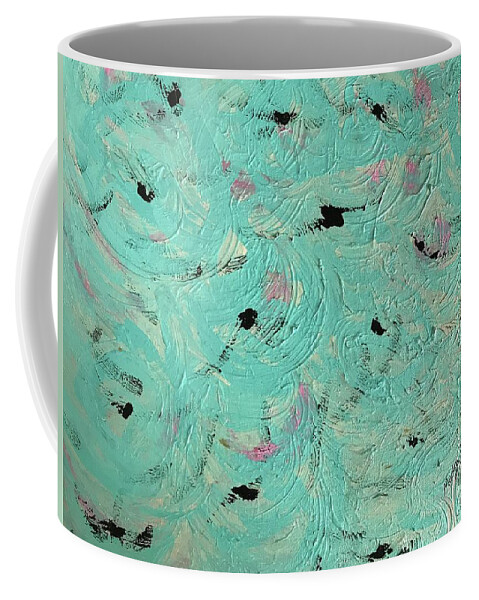 Game Water Sea Sun Turquoise Coffee Mug featuring the painting Water Game by Medge Jaspan