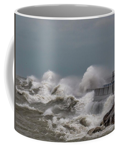 Government Pier Coffee Mug featuring the photograph Water Power by Kristine Hinrichs