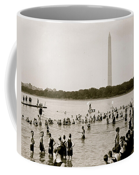 Leisure Coffee Mug featuring the painting Water Tennis played by citizens in Wasington, DC as they enjpy the tidal basin by 