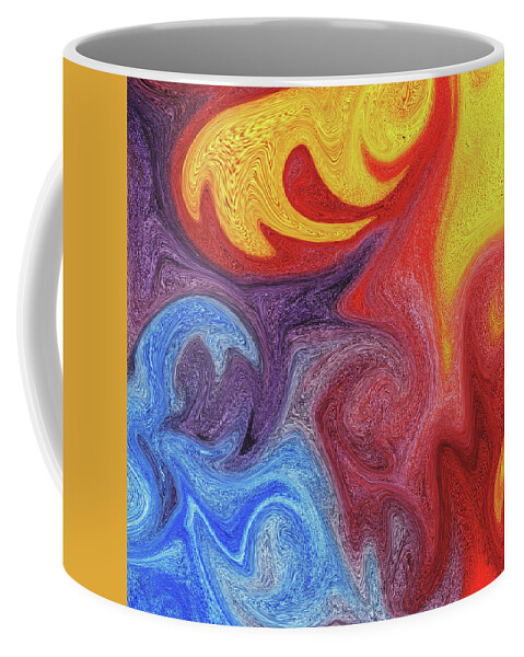 Liquid Coffee Mug featuring the painting Watercolor Liquid Colorful Abstract XII by Irina Sztukowski