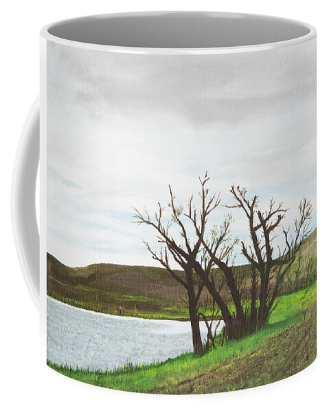 Trees Coffee Mug featuring the painting Watering Hole by Gabrielle Munoz