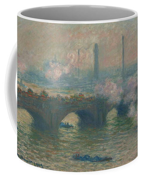 Claude Monet Coffee Mug featuring the painting Waterloo Bridge, Gray Day, 1903 by Claude Monet