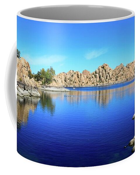Arizona Coffee Mug featuring the photograph Watson Lake and Rock Formations by Dawn Richards