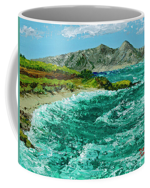 Seascape Coffee Mug featuring the painting Waves At Hookipa by Darice Machel McGuire