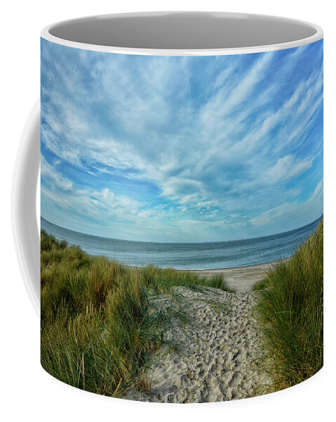 Horizon Over Water Coffee Mug featuring the photograph Way To The Beach by Joachim G Pinkawa
