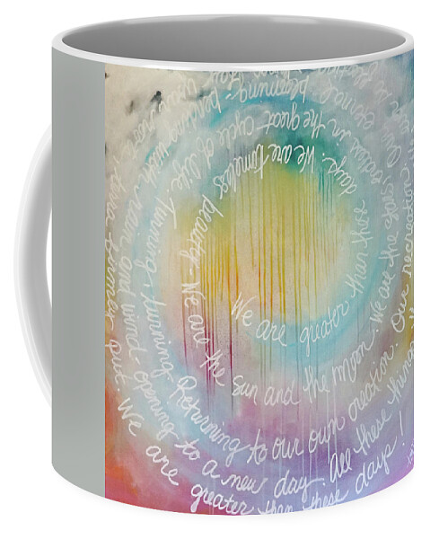 We Coffee Mug featuring the painting We Are Greater Than These Days by Theresa Marie Johnson