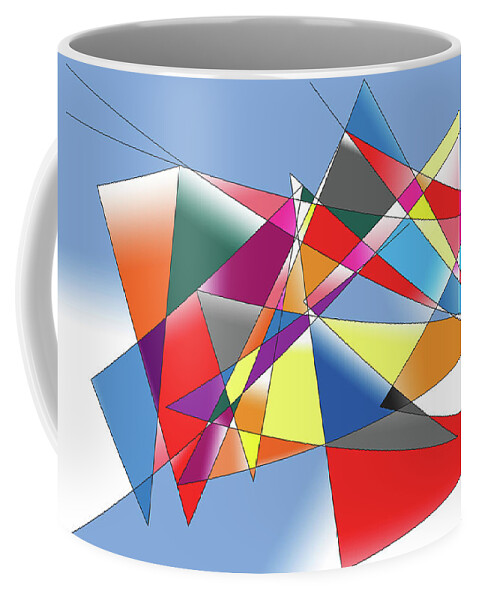 Cubist Coffee Mug featuring the digital art Weather And Time, 2017 by Alex Caminker