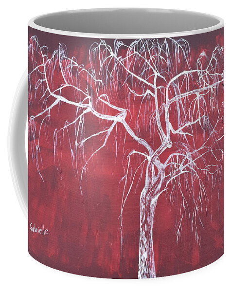 Red Coffee Mug featuring the painting Weeping Red by Gabrielle Munoz
