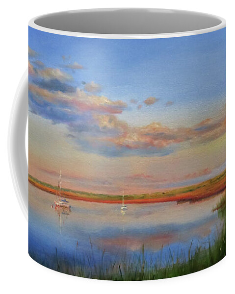 Cape Cod Coffee Mug featuring the painting West Bay Landing, Osterville by Jonathan Gladding