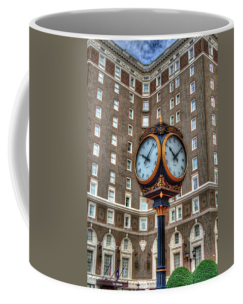 Westin Coffee Mug featuring the photograph Westin and Town Clock by Blaine Owens