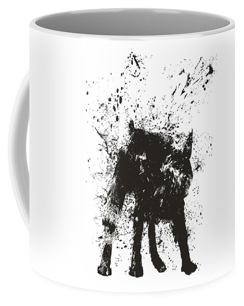 Dog Coffee Mug featuring the painting Wet dog by Balazs Solti