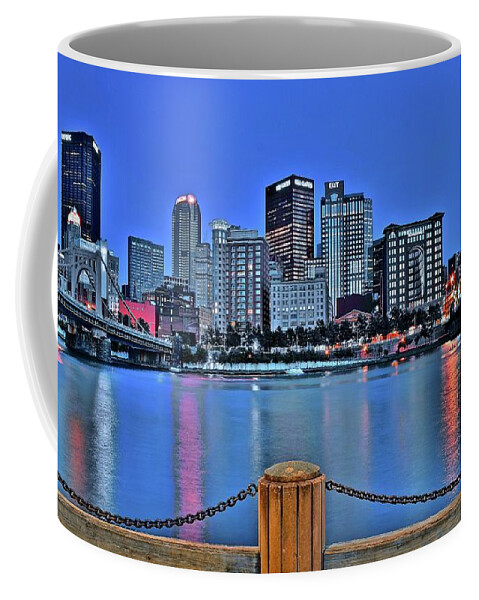 Pittsburgh Coffee Mug featuring the photograph When Evening Falls in Pittsburgh by Frozen in Time Fine Art Photography