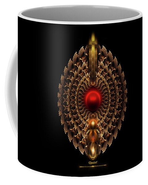 When Only Gold Will Do Coffee Mug featuring the digital art When Only Gold Will Do On Black by Rolando Burbon