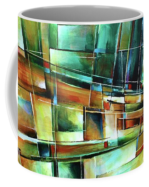 Abstract Coffee Mug featuring the painting Which Way by Michael Lang
