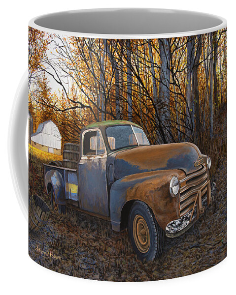 Bourbon Coffee Mug featuring the painting Whiskey Run by Anthony J Padgett