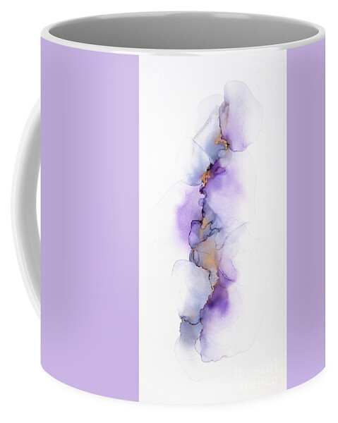 Alcohol Ink Coffee Mug featuring the painting Whispy Floral Abstract Painting in Purple by Alissa Beth Photography