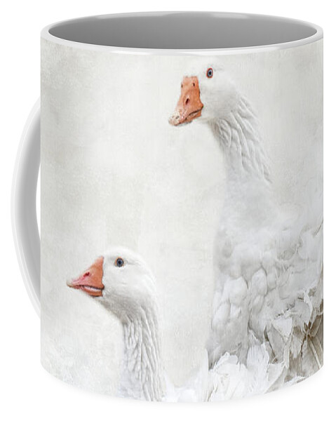Geese Coffee Mug featuring the photograph White and Curly by Jai Johnson