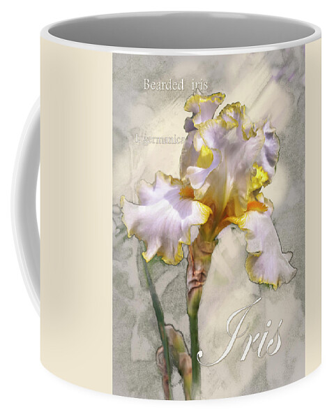 Spring Coffee Mug featuring the digital art White and Yellow Iris Graphic by Mark Mille