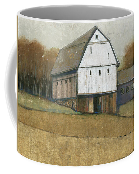 Landscapes Coffee Mug featuring the painting White Barn View II by Tim Otoole