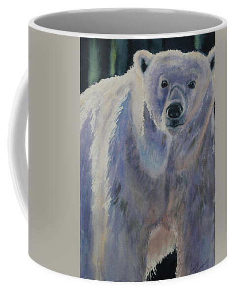 Polar Bear Coffee Mug featuring the painting White Bear by Ruth Kamenev