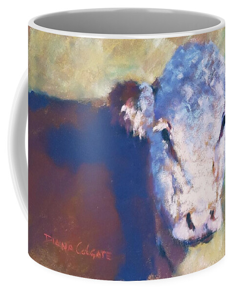 Cow Coffee Mug featuring the pastel White Face by Diana Colgate