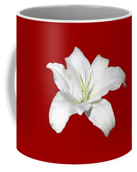 White Coffee Mug featuring the photograph White Lily Flower Designs for Shirts by Delynn Addams