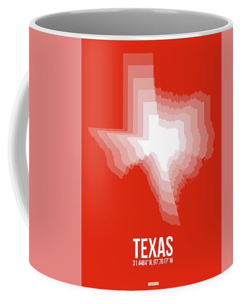 Texas Coffee Mug featuring the photograph White Map of Texas by Naxart Studio