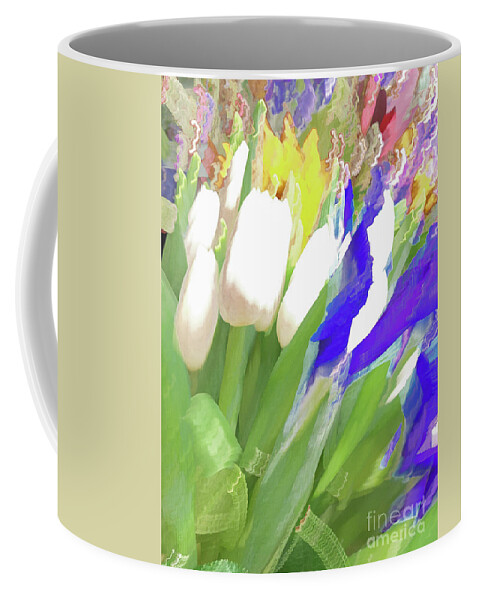 Abstract Coffee Mug featuring the photograph White tulips pastel by Phillip Rubino