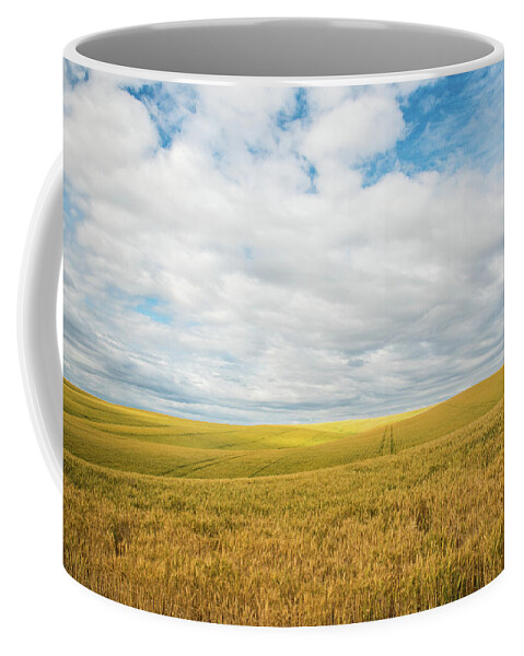 Wide Sky Rolling Wheat Coffee Mug featuring the photograph Wide Sky Rolling Wheat by Tom Cochran