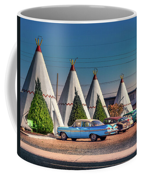 Holbrook Coffee Mug featuring the photograph Wigwam Motel Park by Micah Offman