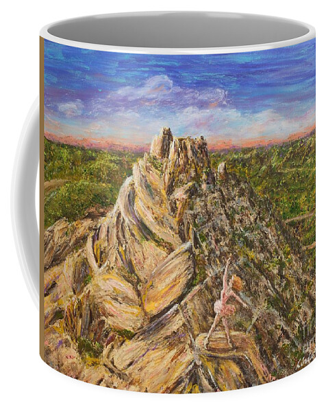 Medora Coffee Mug featuring the painting Wild and Free by Linda Donlin