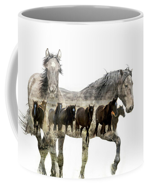 Wild Horses Coffee Mug featuring the photograph Wild and Free by Mary Hone