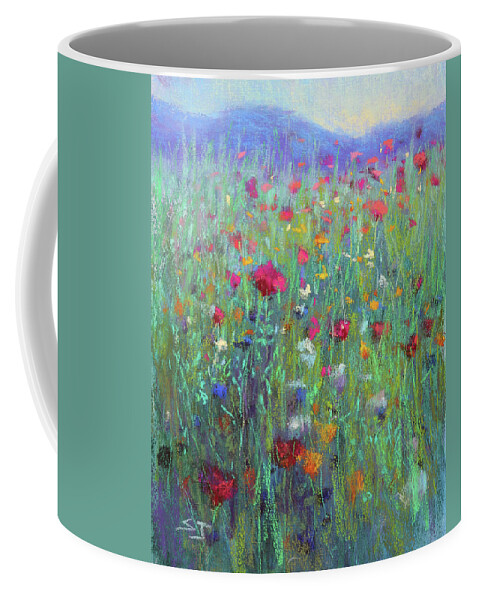 Meadow Coffee Mug featuring the painting Wild Meadow by Susan Jenkins