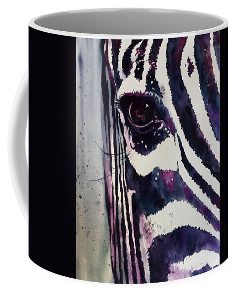 Zebra. Africa. Safari. Coffee Mug featuring the painting Wild One by Michal Madison