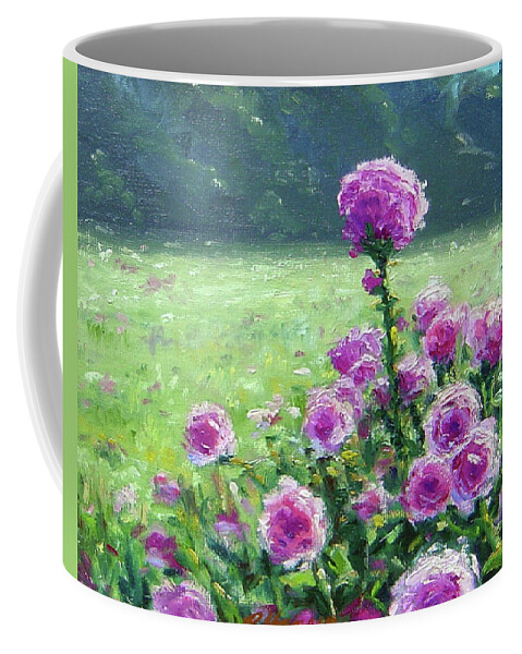Garden Coffee Mug featuring the painting Wild Roses by Rick Hansen